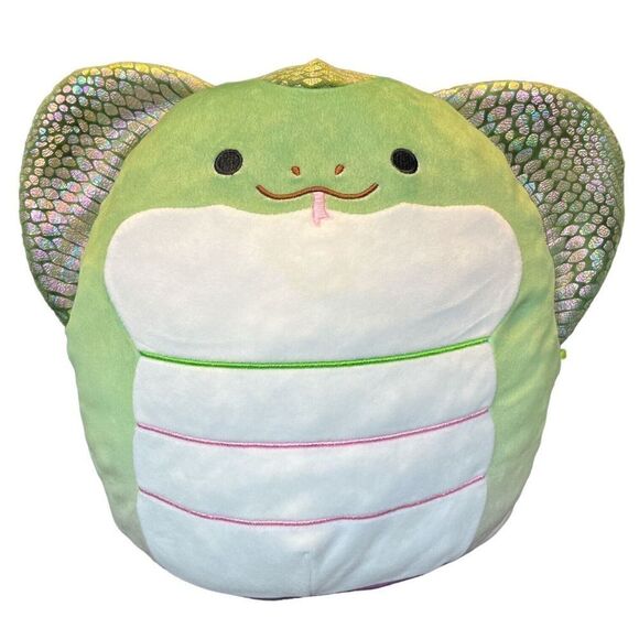 Squishmallows Khaled Cobra Snake 14" Iridescent Scales Green Purple Plush Squish - Picture 1 of 3
